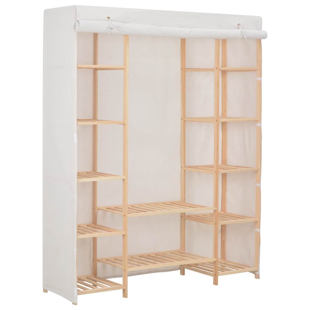vidaXL Гардероб бял 135x40x170 см текстил