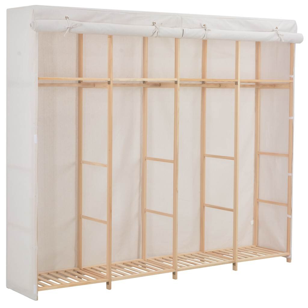 vidaXL Гардероб бял 200x40x170 см текстил