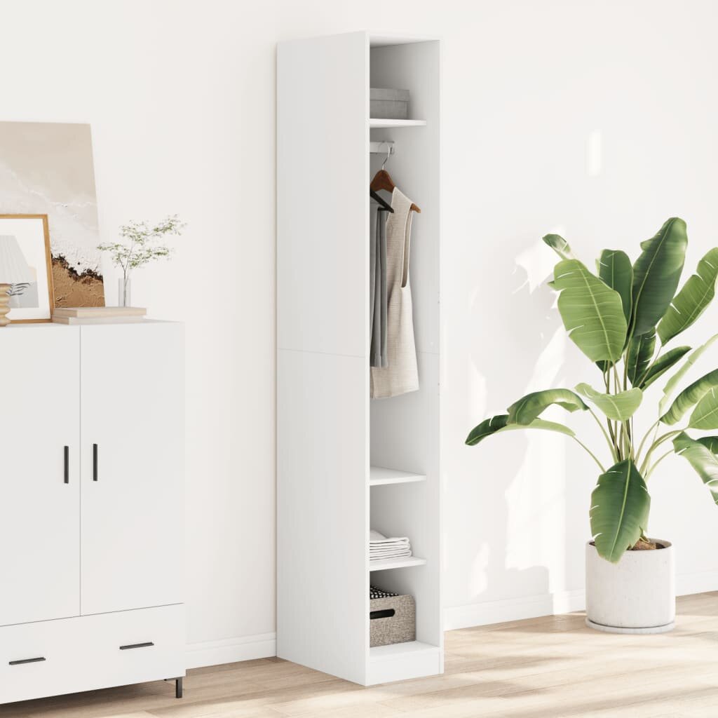 vidaXL Гардероб бял 30x50x200 см инженерно дърво