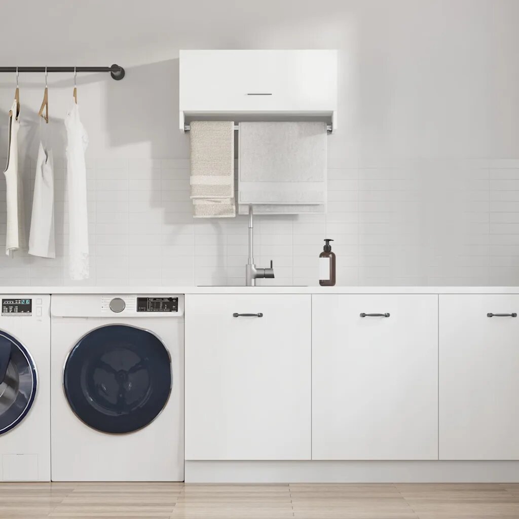 vidaXL Гардероб бял 70x325x35 см инженерно дърво