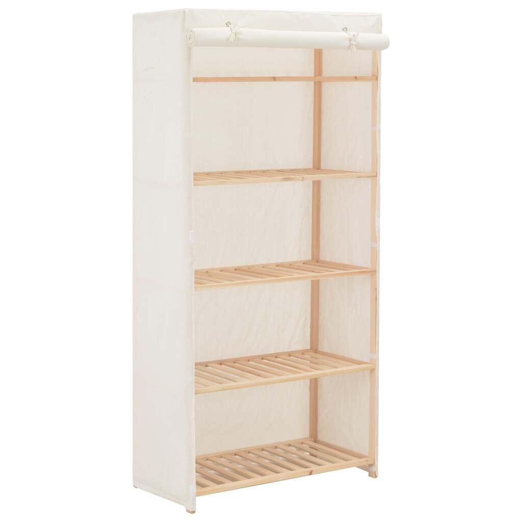 vidaXL Гардероб бял 79x40x170 см текстил