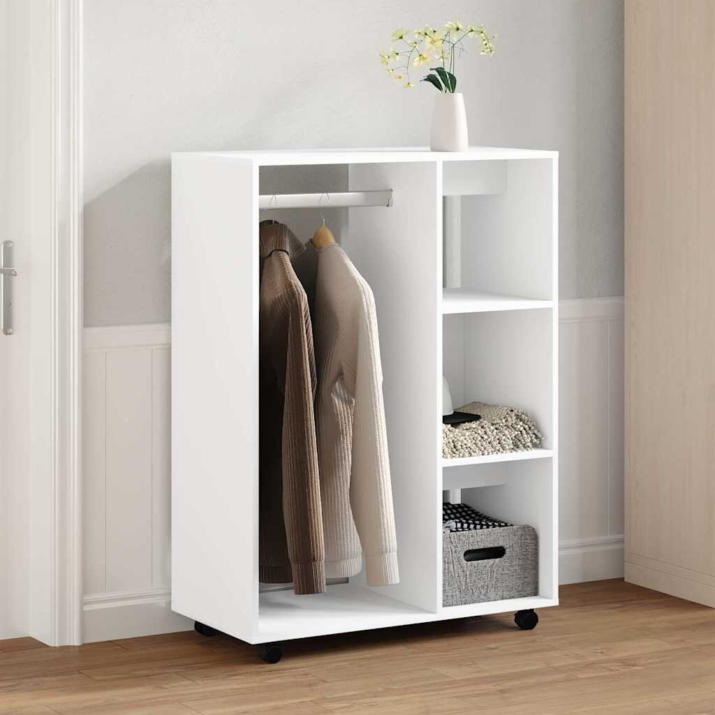 vidaXL Гардероб бял 80x40x110 см инженерно дърво