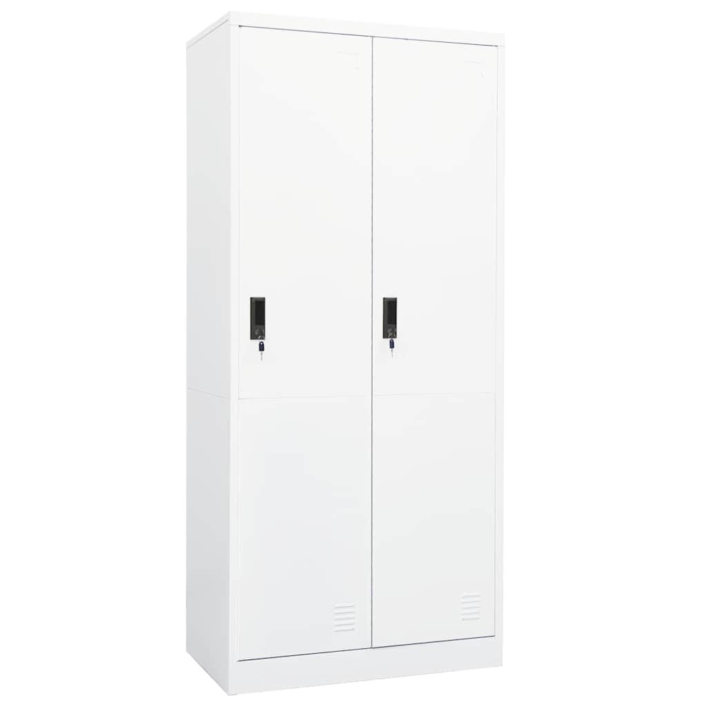 vidaXL Гардероб бял 80x50x180 см стомана