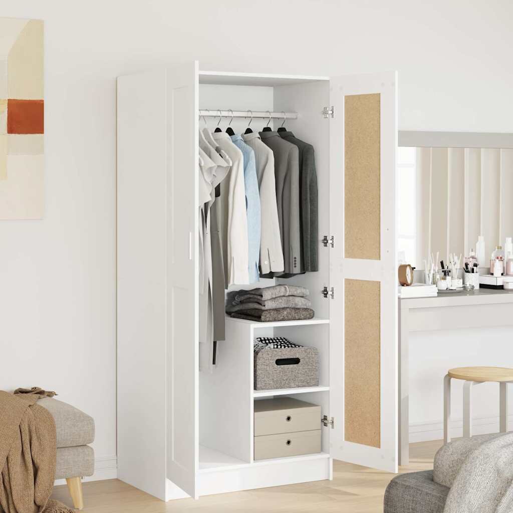 vidaXL Гардероб бял 825x515x180 см инженерно дърво