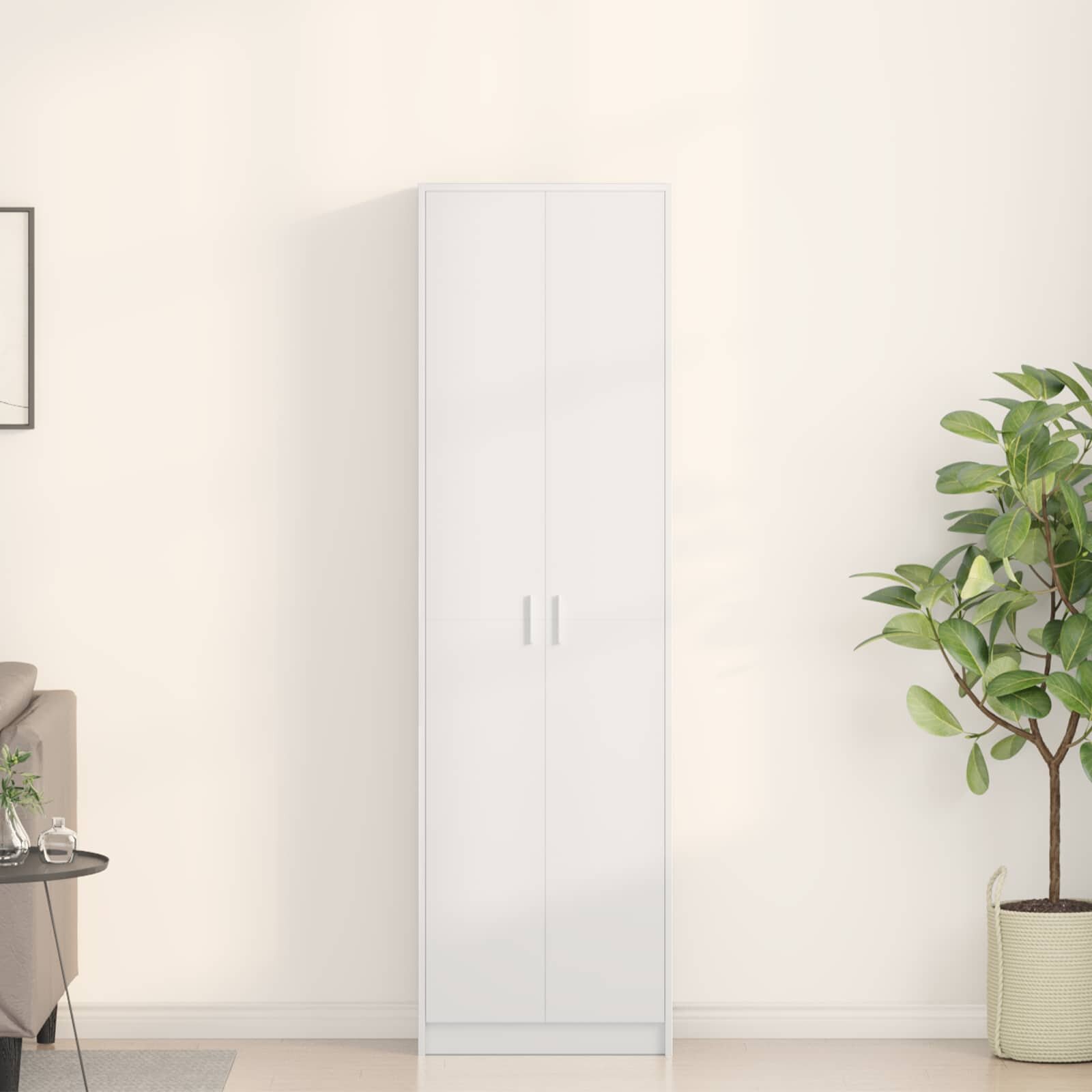 vidaXL Гардероб Бяло 55 x 25 x 189 см Инженерна дървесина
