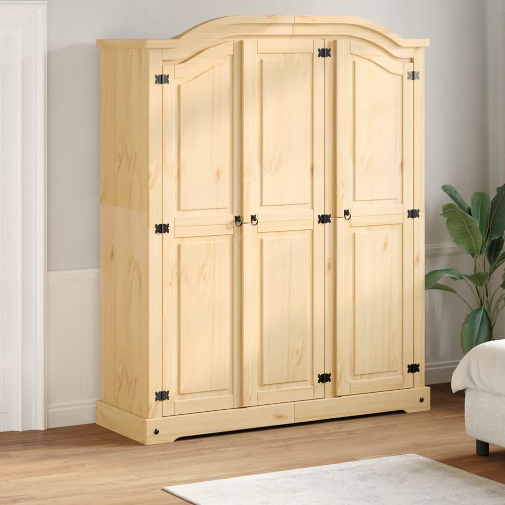 vidaXL Гардероб "Corona" 1515x52x186 см бор масив