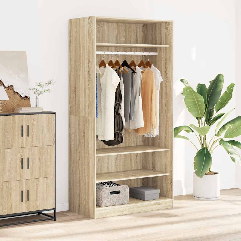 vidaXL Гардероб дъб сонома 100x50x200 см инженерно дърво