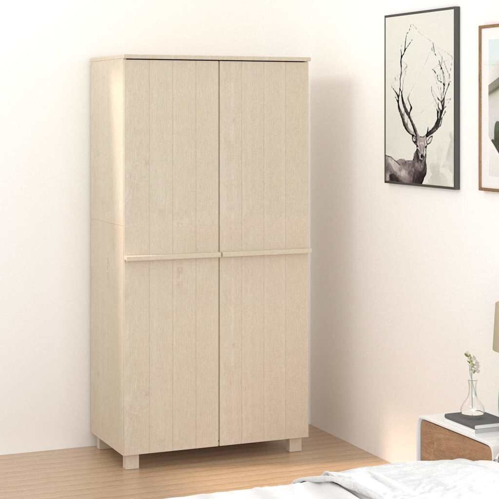 vidaXL Гардероб HAMAR меденокафяв 89x50x180 см борово дърво масив