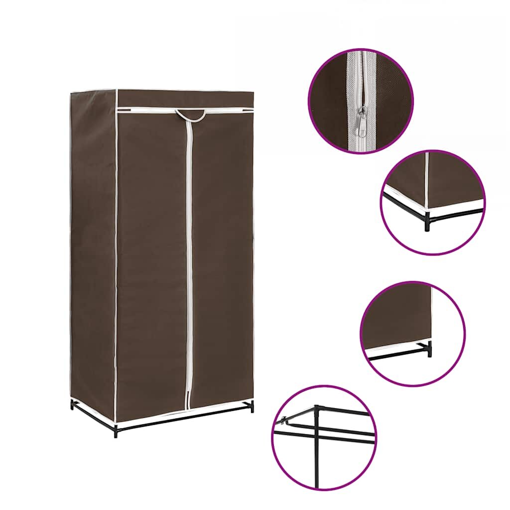 vidaXL Гардероб кафяв 75x50x160 см