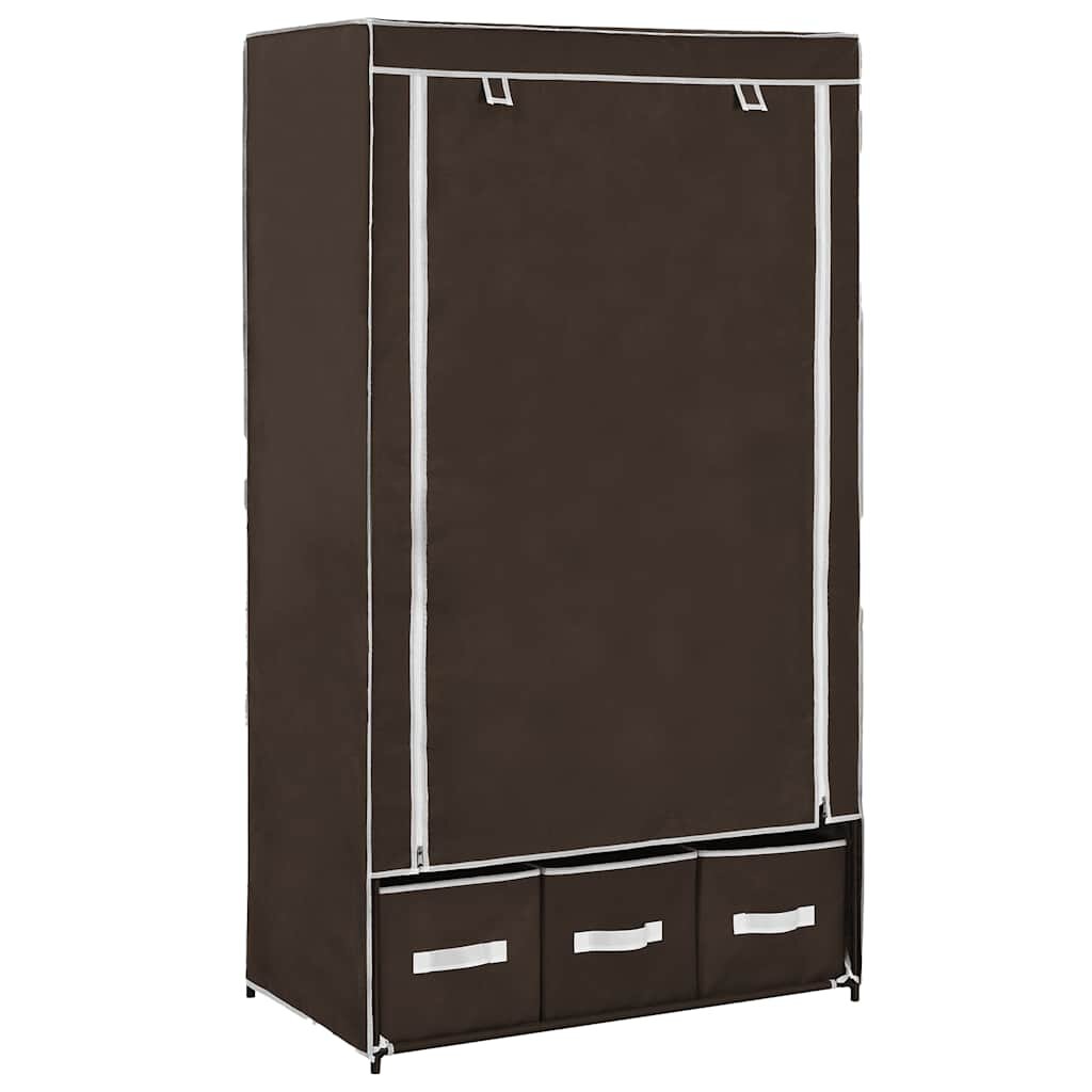 vidaXL Гардероб кафяв 87x49x159 см текстил