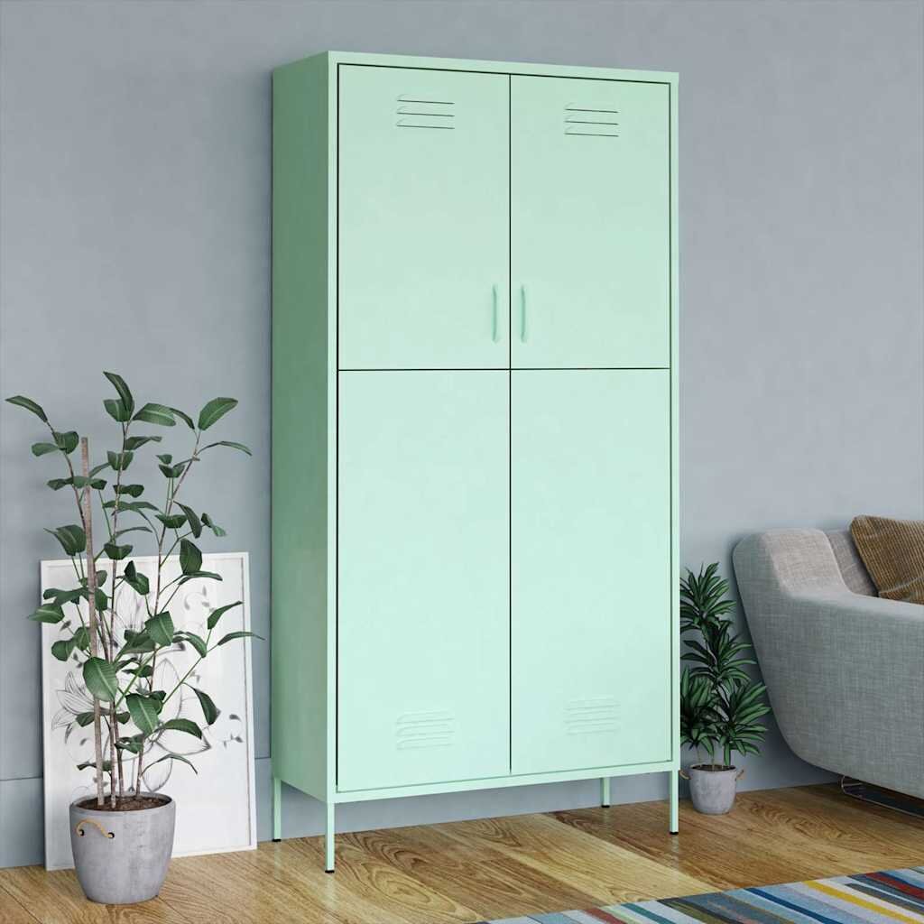vidaXL Гардероб мента 90x50x180 см стомана