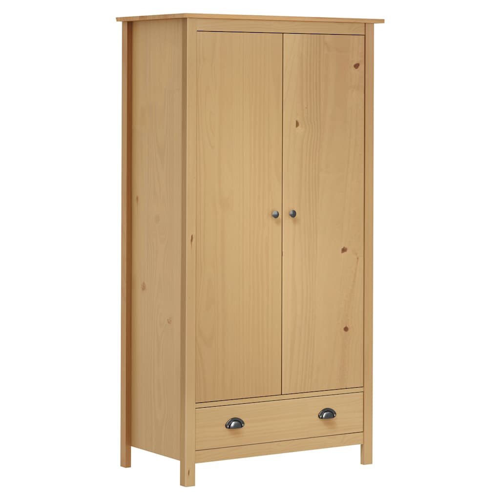vidaXL Гардероб с 2 врати Hill 89x50x170 см борово дърво масив