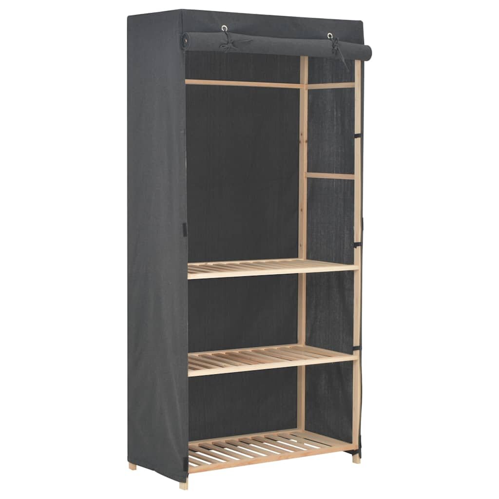 vidaXL Гардероб с 3 рафта сив 79x40x170 см текстил