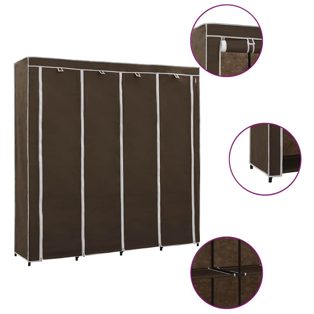 vidaXL Гардероб с 4 отделения кафяв 175x45x170 см