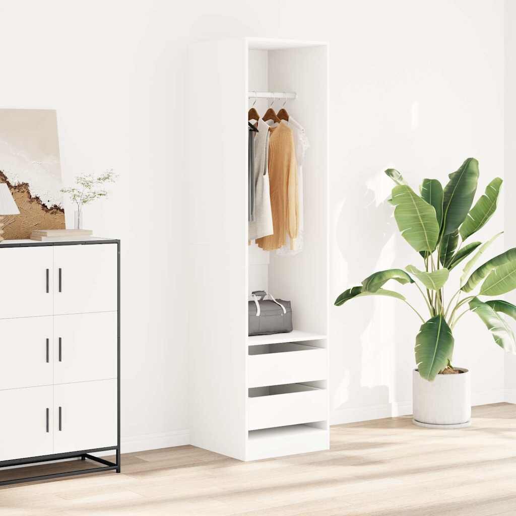 vidaXL Гардероб с чекмеджета бял 50x50x200 см ПДЧ