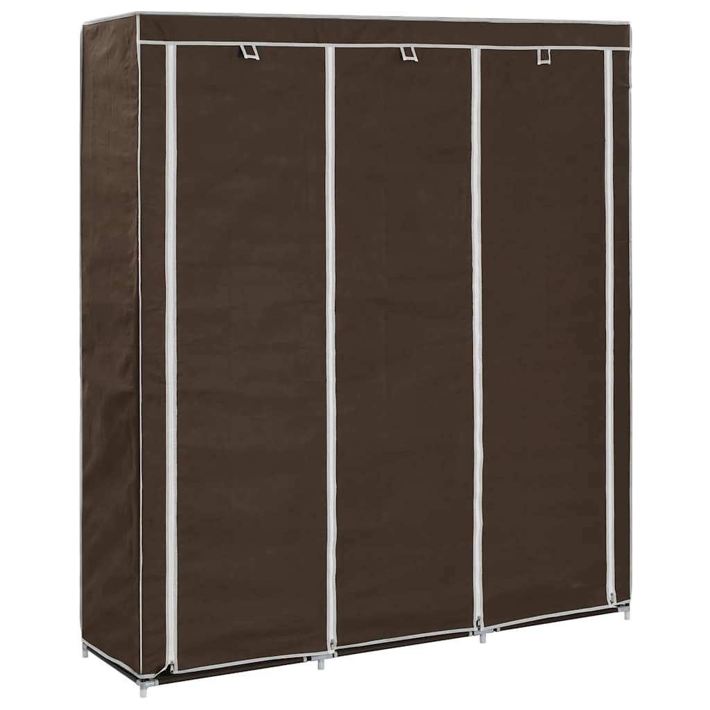 vidaXL Гардероб с отделения и лостове кафяв 150x45x175 см плат