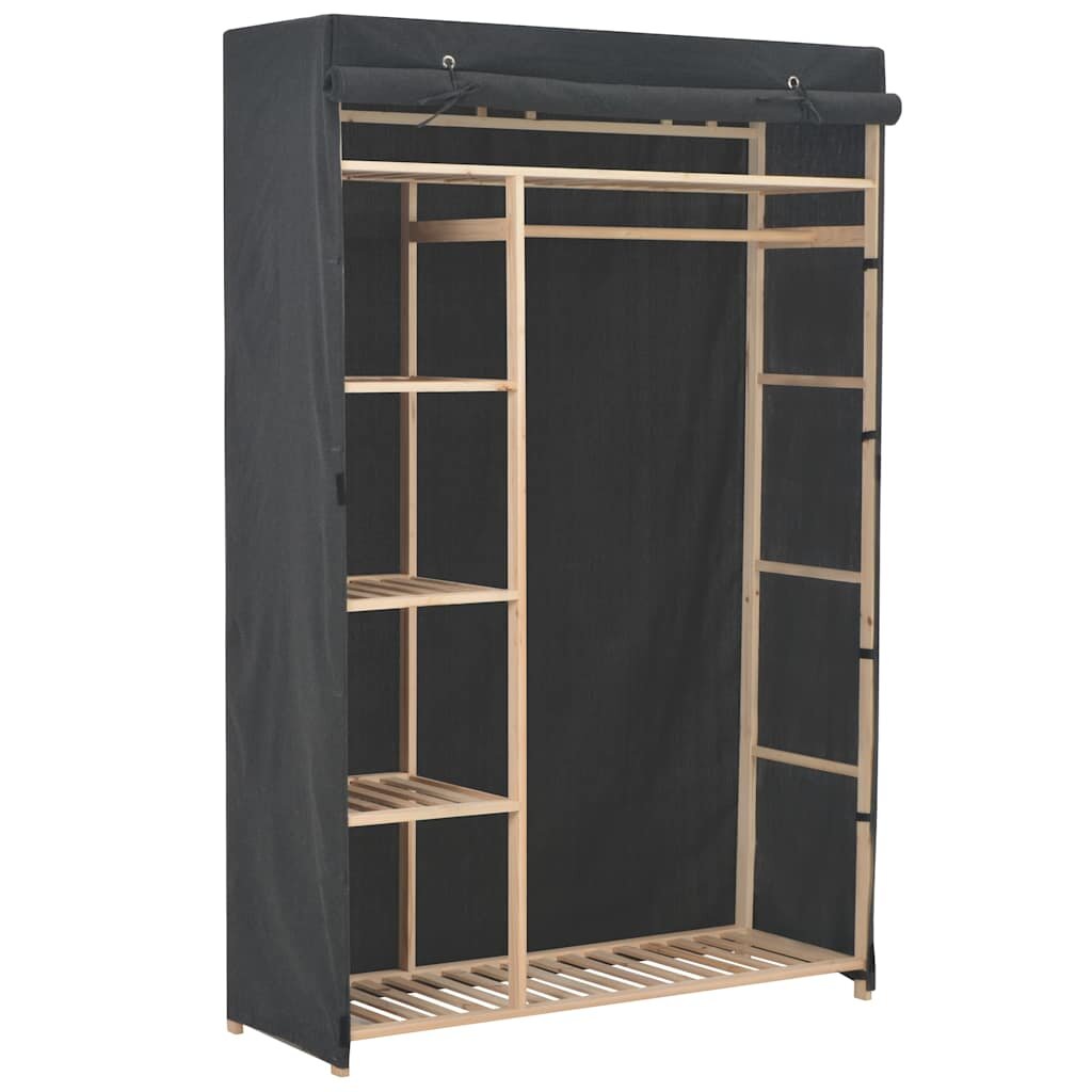 vidaXL Гардероб сив 110x40x170 см текстил