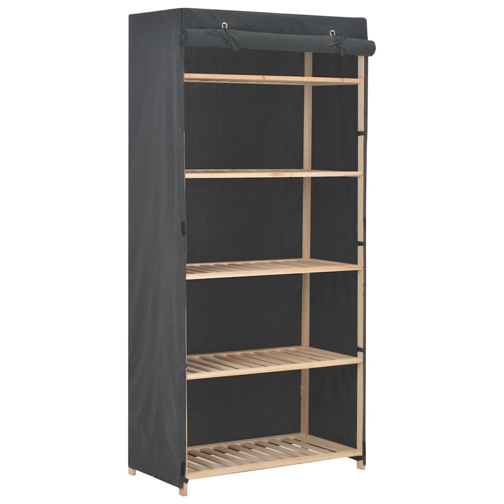 vidaXL Гардероб сив 79x40x170 см текстил