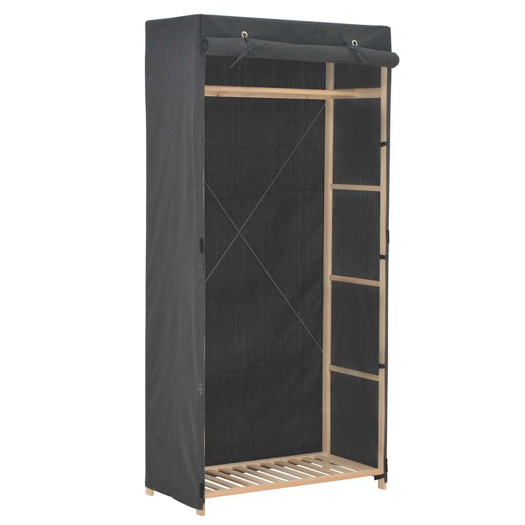 vidaXL Гардероб сив 79x40x170 см текстил