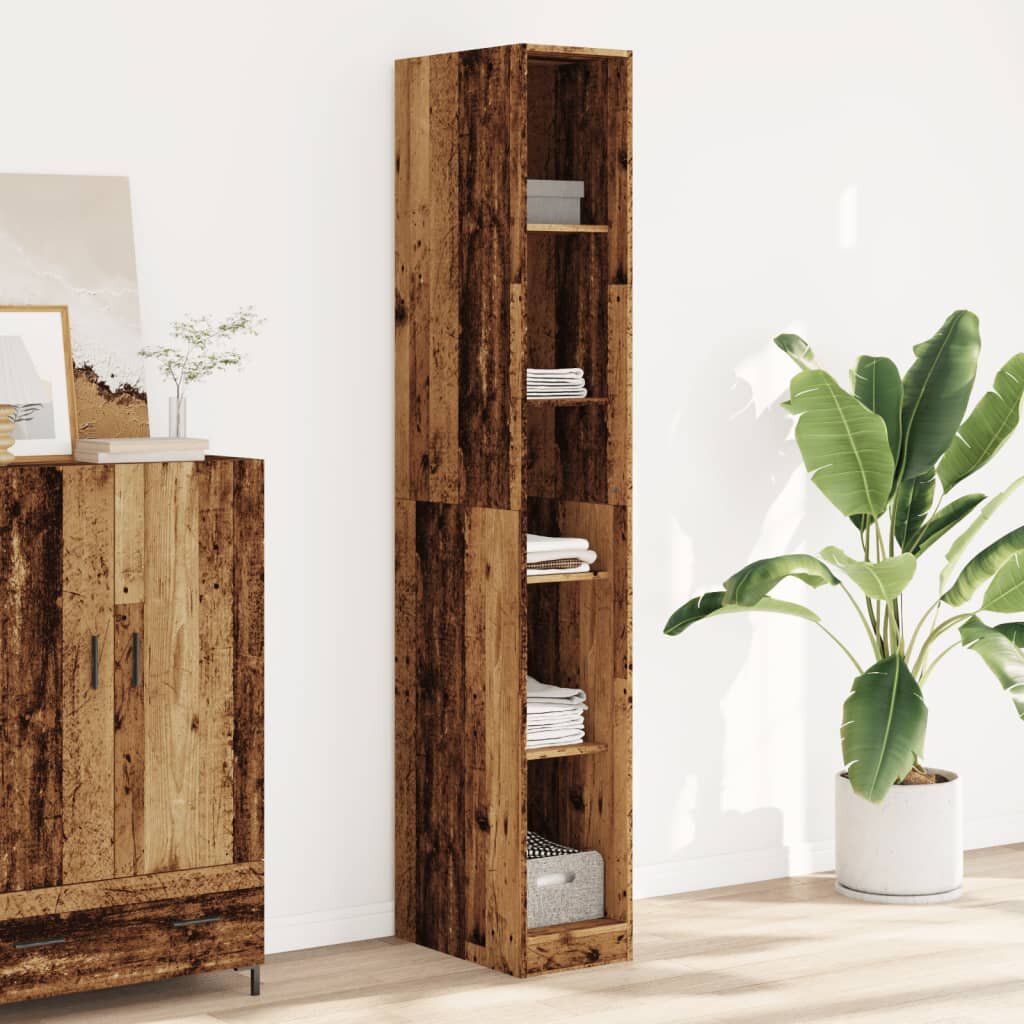 vidaXL Гардероб старо дърво 30x50x200 см инженерно дърво