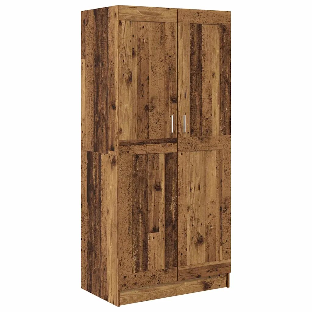 vidaXL Гардероб Старо дърво 825 x 515 x 180 см Инженерна дървесина