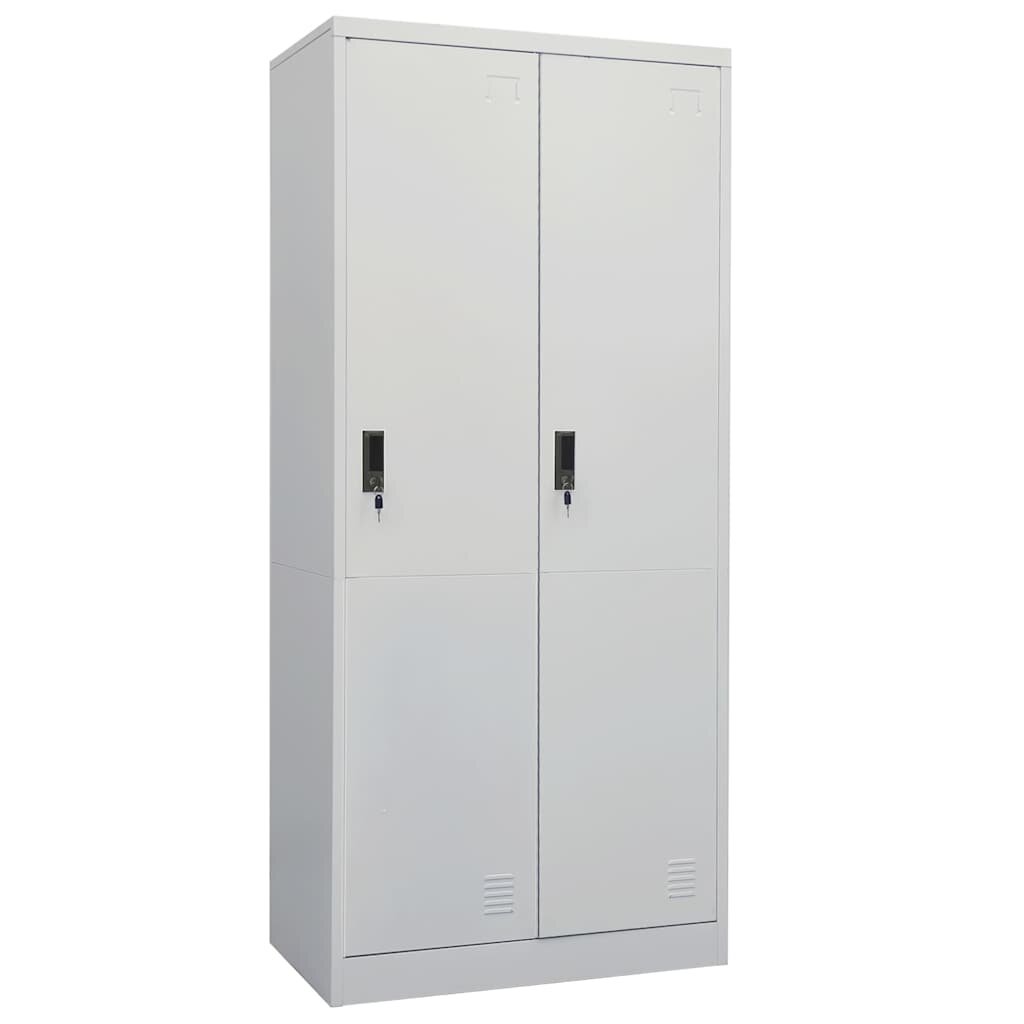 vidaXL Гардероб светлосив 80x50x180 см стомана