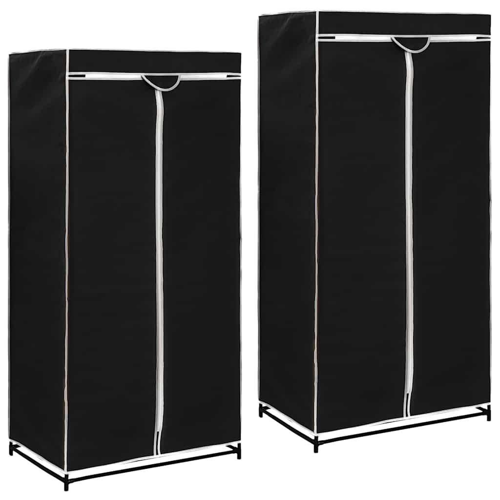 vidaXL Гардероби 2 бр черни 75x50x160 см