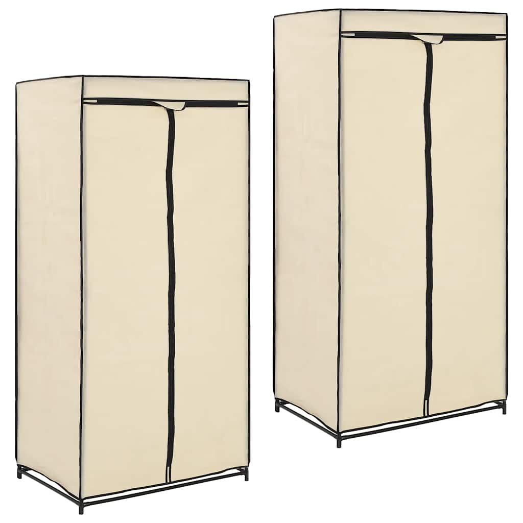 vidaXL Гардероби 2 бр кремави 75x50x160 см