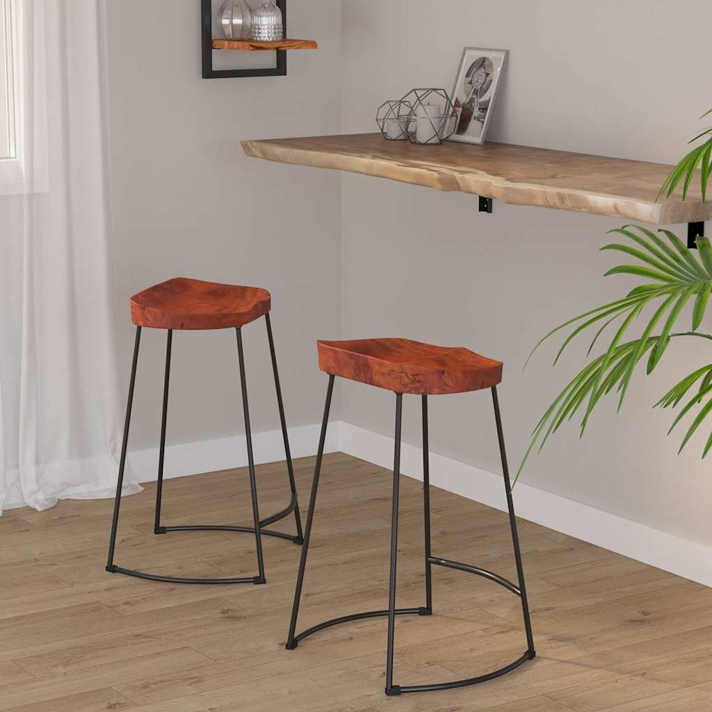 vidaXL Gavin бар табуретки 2 бр 45x40x63 см манго масив