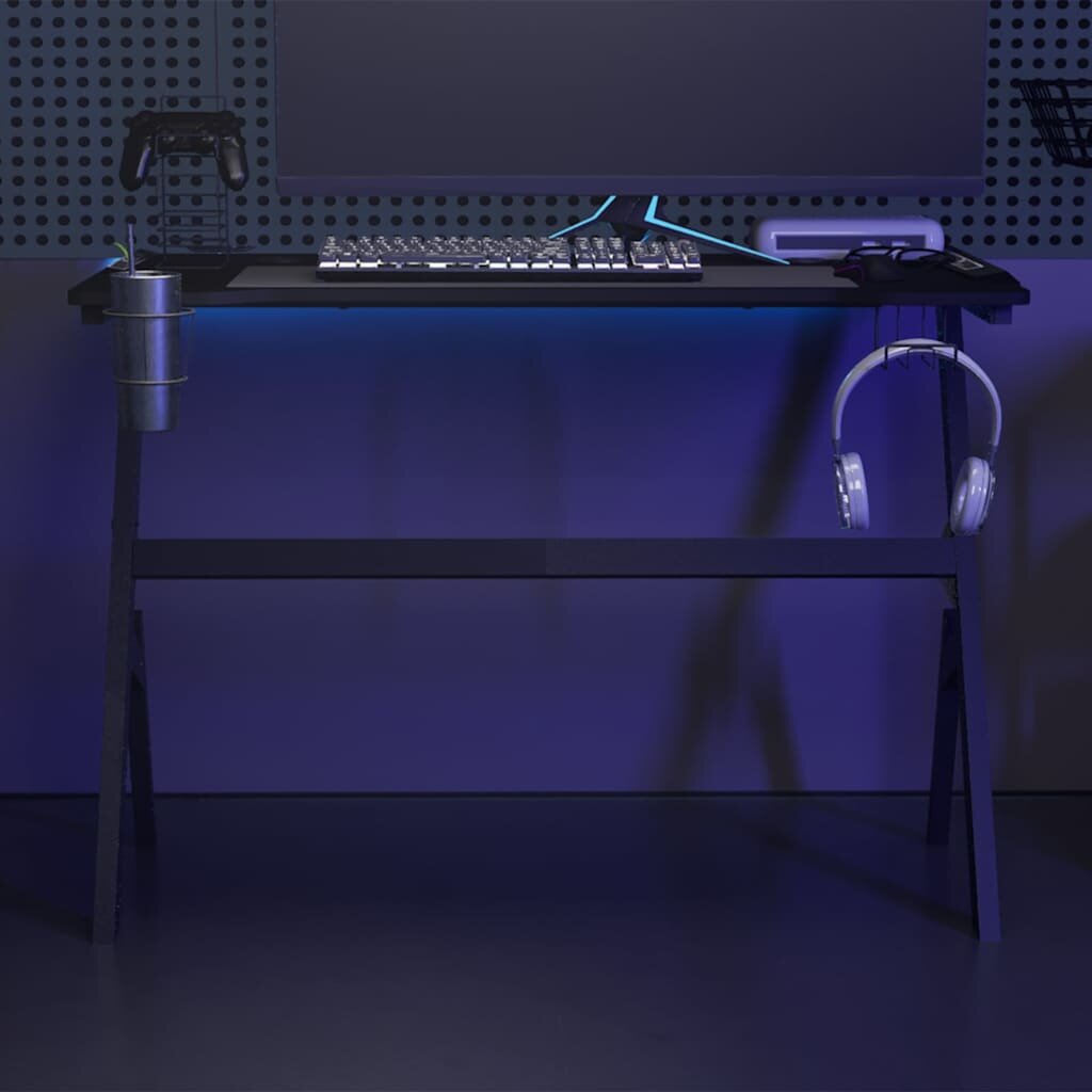 vidaXL Гейминг бюро LED с Y-образна форма черно 110x60x75 см
