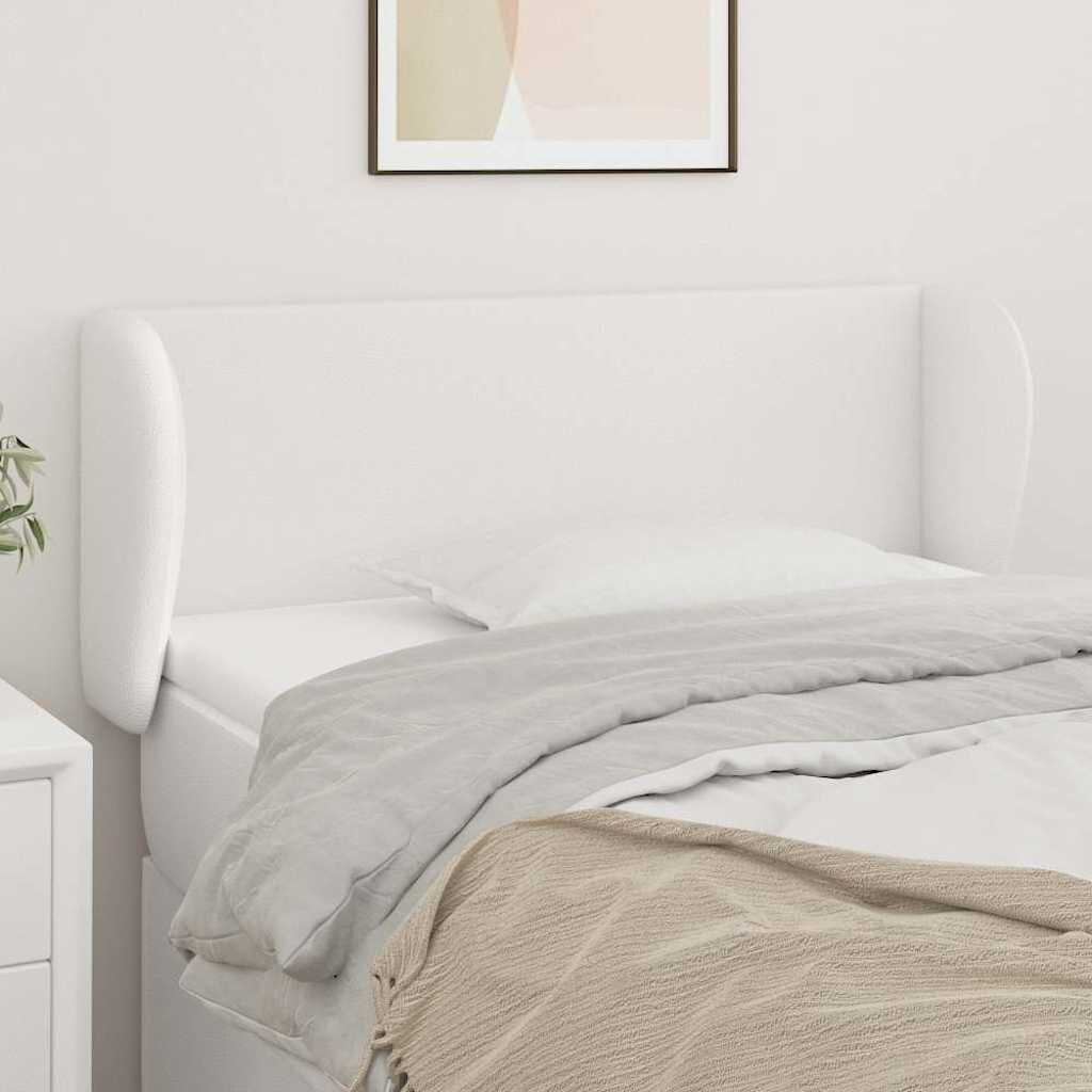 vidaXL Горна табла с уши Бяла 103x23x78/88 см изкуствена кожа