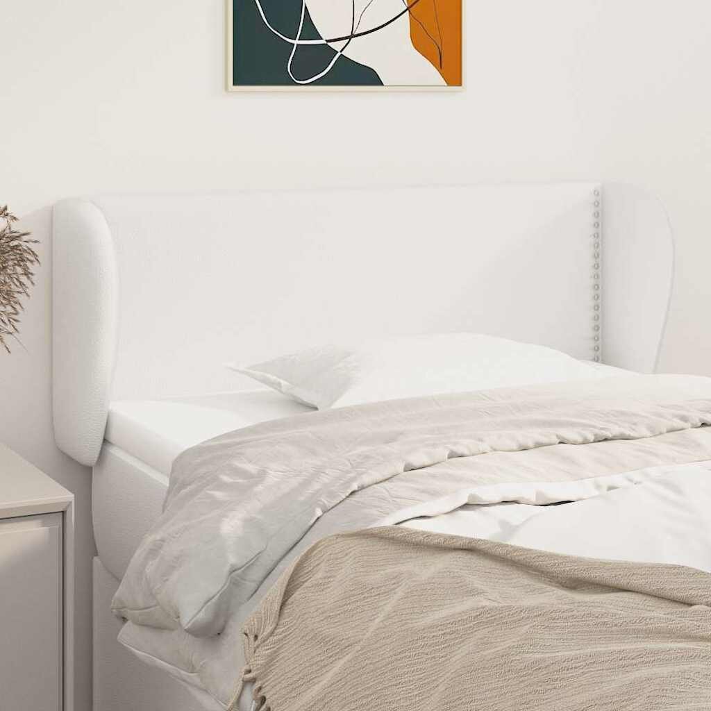 vidaXL Горна табла с уши Бяла 103x23x78/88 см изкуствена кожа