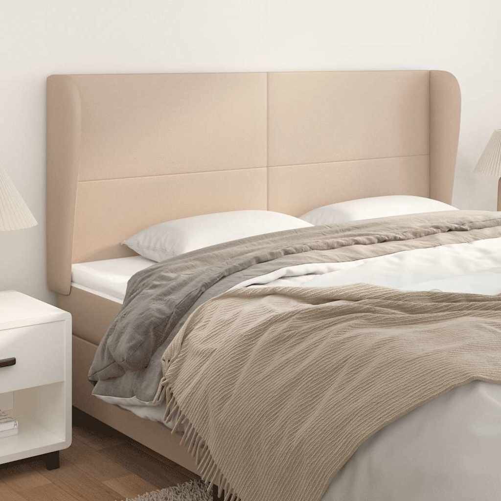 vidaXL Горна табла с уши капучино 183x23x118/128 см изкуствена кожа