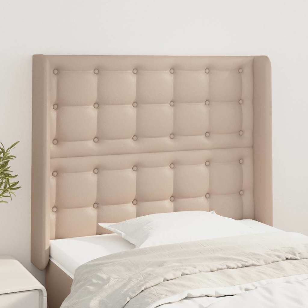 vidaXL Горна табла с уши капучино 83x16x118/128 см изкуствена кожа