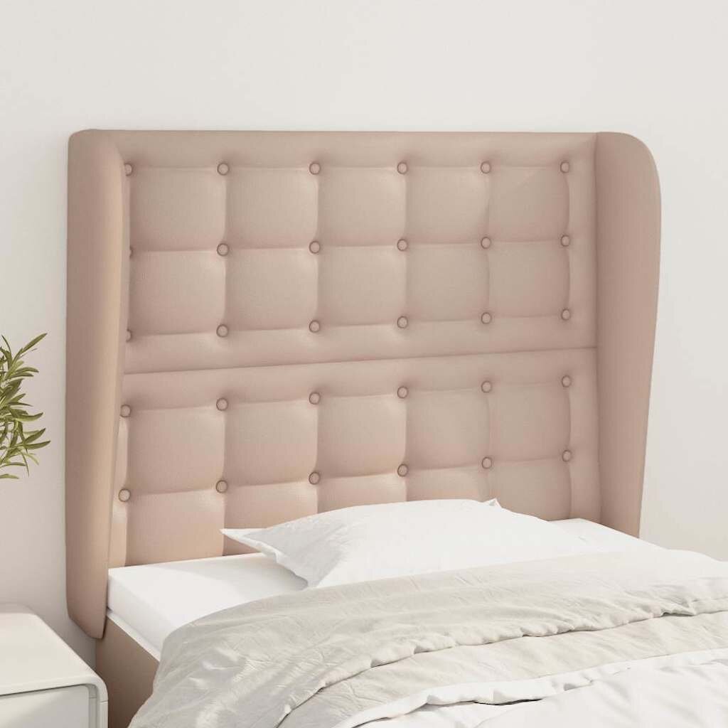 vidaXL Горна табла с уши капучино 83x23x118/128 см изкуствена кожа