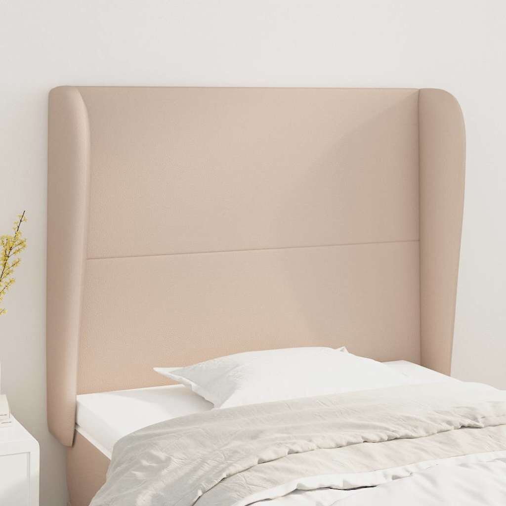 vidaXL Горна табла с уши капучино 93x23x118/128 см изкуствена кожа