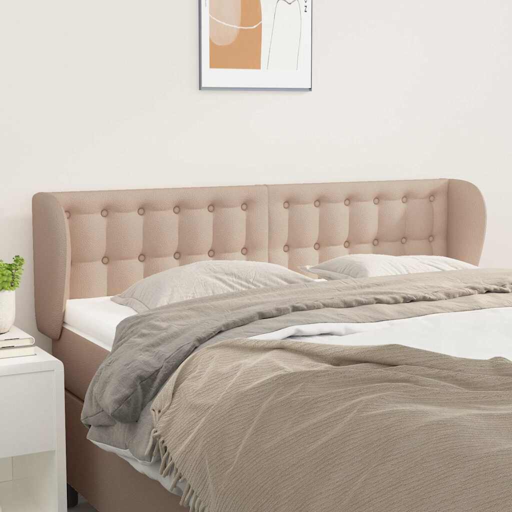 vidaXL Горна табла с уши капучино147x23x78/88 см изкуствена кожа