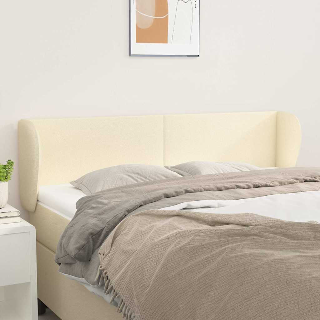 vidaXL Горна табла с уши кремава 147x23x78/88 см изкуствена кожа