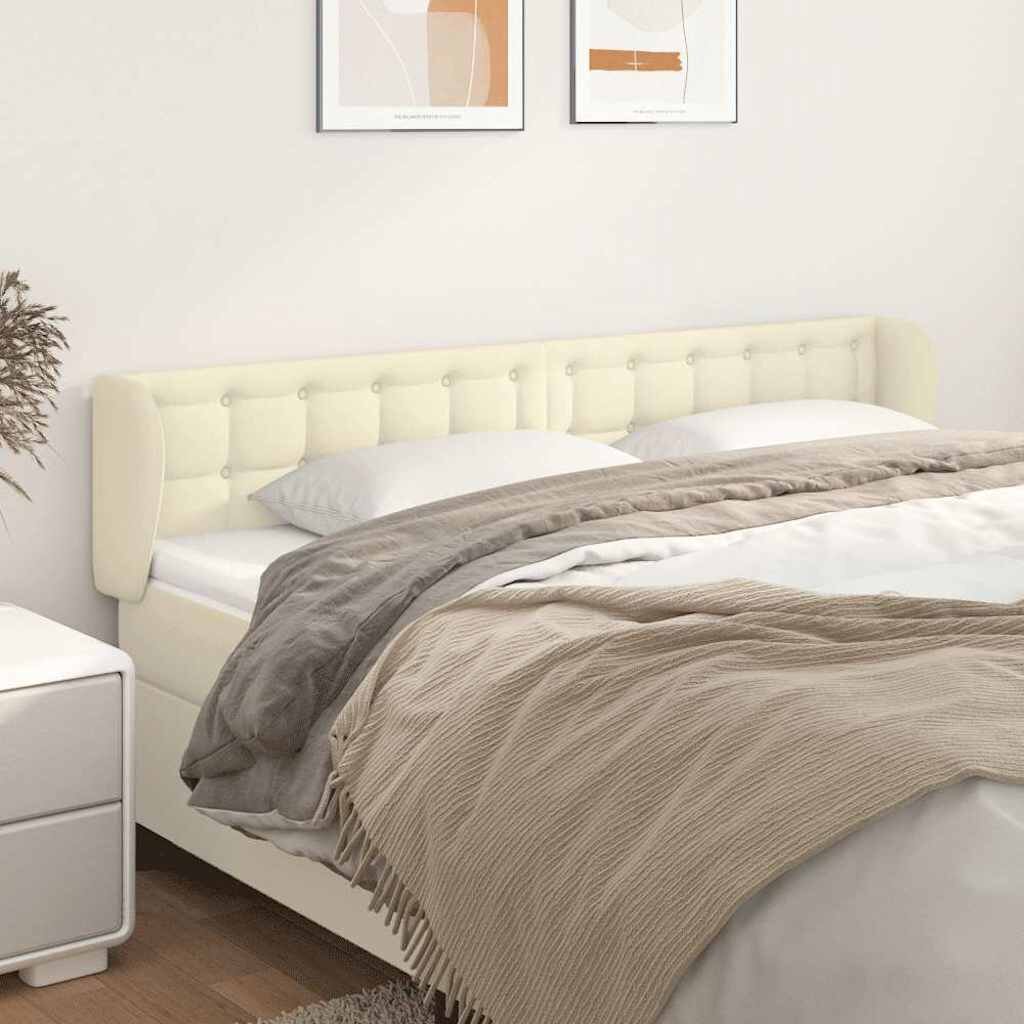 vidaXL Горна табла с уши кремава 163x23x78/88 см изкуствена кожа