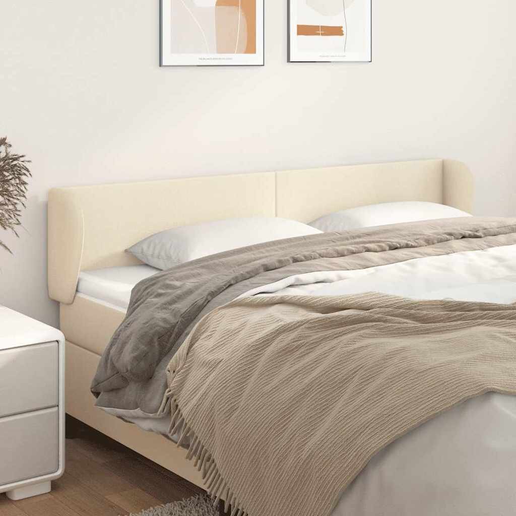 vidaXL Горна табла с уши кремава 203x23x78/88 см изкуствена кожа