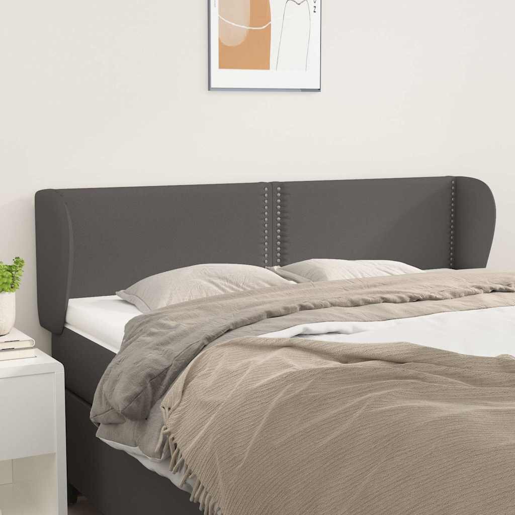 vidaXL Горна табла с уши сива 147x23x78/88 см изкуствена кожа