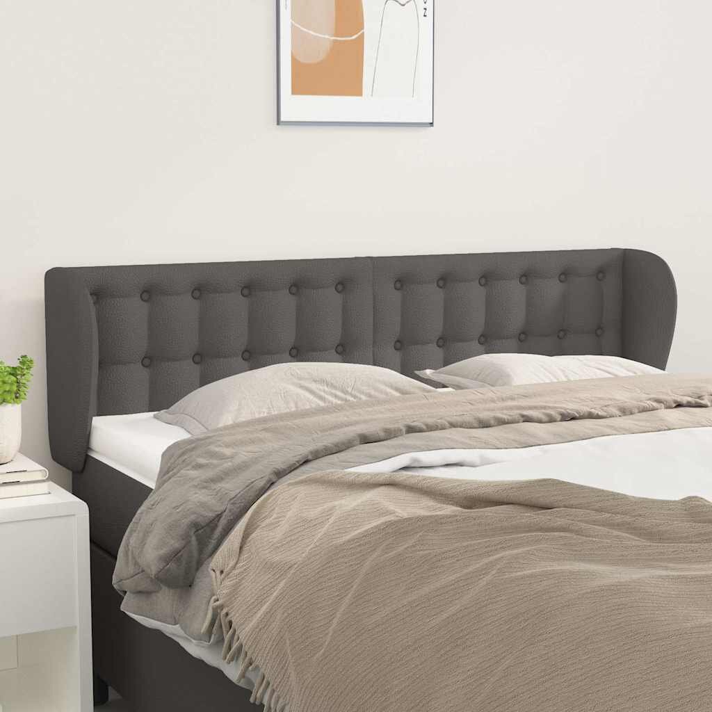 vidaXL Горна табла с уши сива 147x23x78/88 см изкуствена кожа