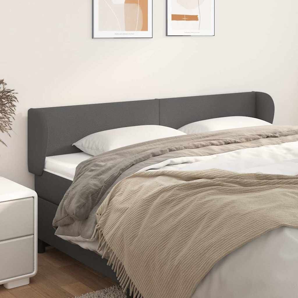 vidaXL Горна табла с уши сива 163x23x78/88 см изкуствена кожа
