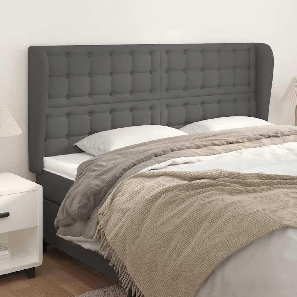vidaXL Горна табла с уши сива 203x23x118/128 смкадифе