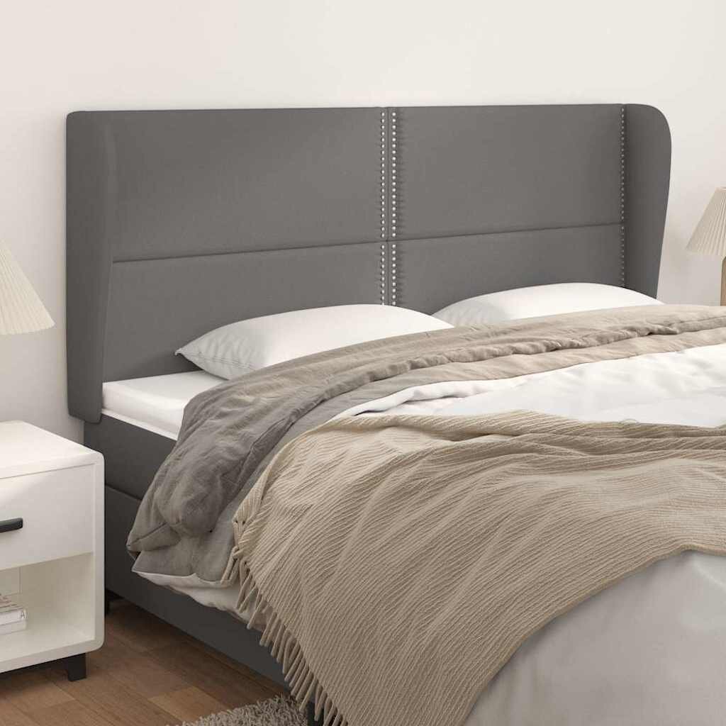 vidaXL Горна табла с уши сива 203x23x118/128 смкадифе