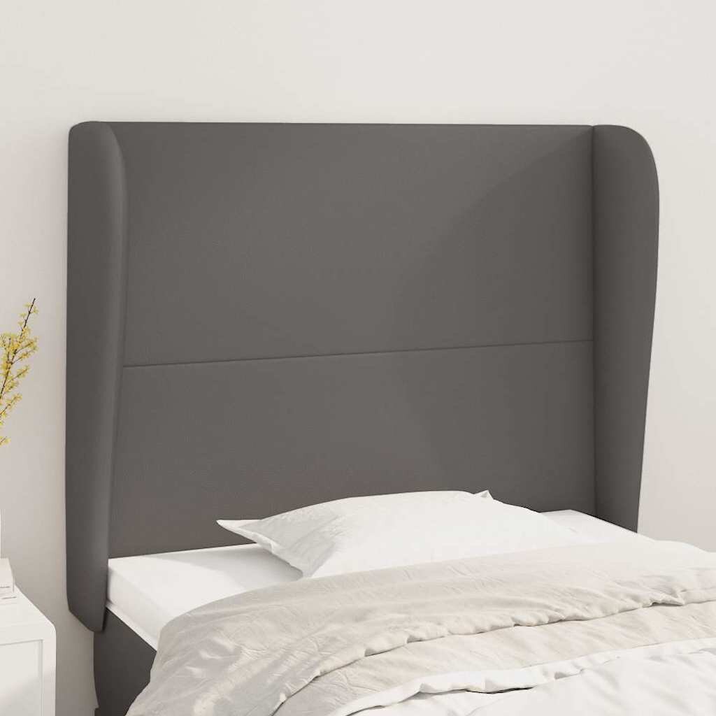 vidaXL Горна табла с уши сива 93x23x118/128 см кадифе