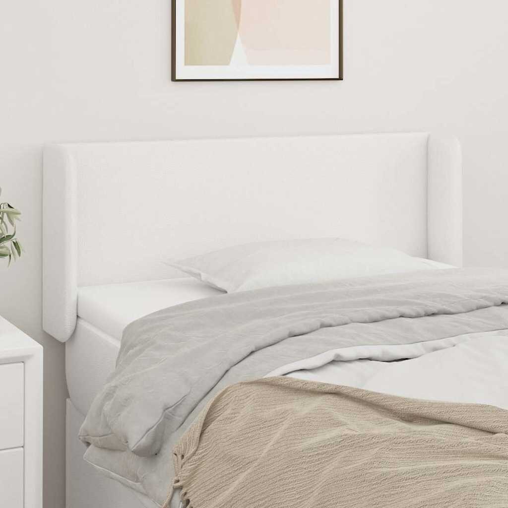 vidaXL Горна табла за легло Бяла 103x16x78/88 см изкуствена кожа