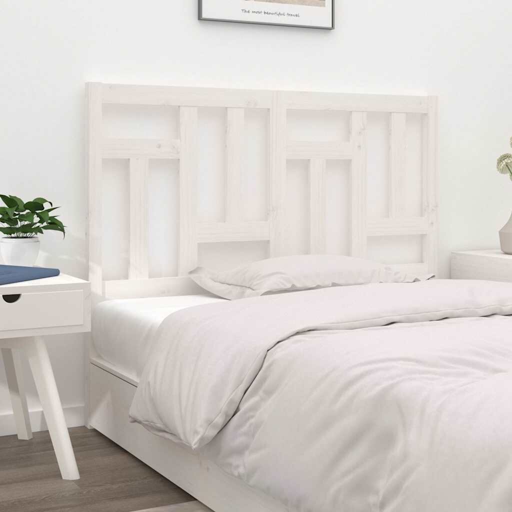 vidaXL Горна табла за легло бяла 1255x4x100 см бор масив