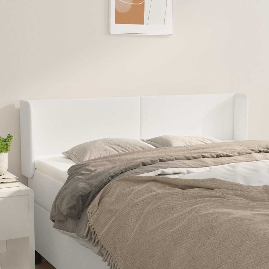 vidaXL Горна табла за легло Бяла 147x16x78/88 см изкуствена кожа
