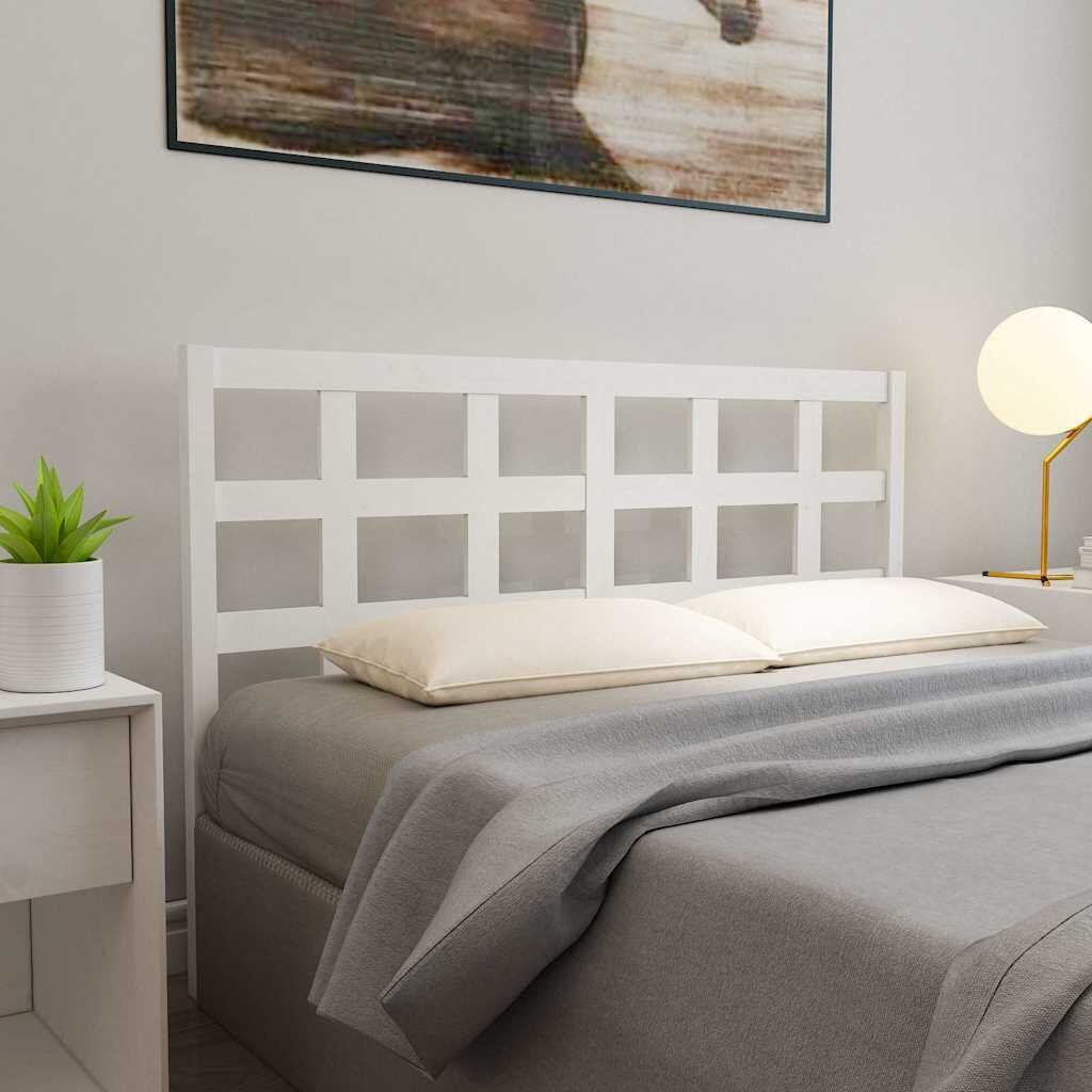 vidaXL Горна табла за легло бяла 1655x4x100 см бор масив